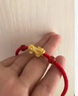 MOX老鳳凰黃金腳鏈女款999足金手工紅繩金珠送男女友禮物玫瑰花腳鏈 足金貔貅+4金珠女款腳鏈 曬單實拍圖