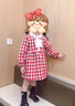 迪士尼寶寶女童連衣裙冬裝2024新款童裝公主裙加絨厚洋氣女寶寶生日紅色裙子 紅色加絨 加厚 80 建議身高65-80CM左右 曬單實拍圖