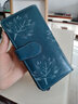 班亞奴錢(qián)包女2025新款大容量錢(qián)夾小眾設計真皮小包長(cháng)款皮夾手包卡包一體 孔雀藍-防盜刷 曬單實(shí)拍圖