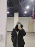 乖米豆中學(xué)生棉服女生冬季棉襖12面包服韓版寬松棉衣外套 黑色 假兩件 M 曬單實拍圖