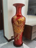 泰禧閣 景德鎮(zhèn)陶瓷器大花瓶客廳落地花瓶擺件客廳紅色大號酒店電視柜擺件 水晶釉金牡丹觀音瓶 1米單個 +底座 曬單實拍圖