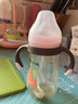 貝兒欣奶瓶ppsu仿母乳寶寶123歲耐摔嬰兒斷奶吸管杯防脹氣奶瓶 300ml 粉色【配奶嘴+吸嘴】 曬單實(shí)拍圖