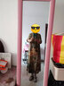 兆君2024春夏真絲新款中式古風(fēng)短袖連衣裙女優(yōu)雅印花桑蠶絲裙子 青色 2XL 曬單實拍圖