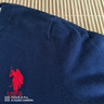U.S. POLO ASSN.保羅加絨毛衣男加厚圓領(lǐng)針織衫冬款中青年保暖打底衫男裝上衣 藍(lán)色 M 曬單實(shí)拍圖