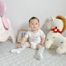 小萌兔嬰兒長(cháng)筒襪子夏季薄款寶寶中筒襪過(guò)膝防蚊嬰幼兒長(cháng)襪純色透氣無(wú)骨 C白綠灰3雙盒裝 M碼6-18個(gè)月（適合腳長(cháng)12-14CM； 曬單實(shí)拍圖