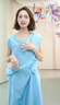 茶·愫【千金衣櫥】puretea茶愫絲棉綃壓褶連衣裙女手綁蝴蝶結(jié)2024夏新 淺藍(lán)（含內(nèi)件） S 曬單實(shí)拍圖