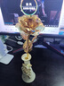 伯莎丹頓七夕黃金玫瑰生日禮物520送女生男友女友老婆輕奢情人節驚喜擺件黃金玫瑰 25*8CM 曬單實(shí)拍圖