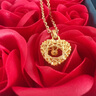 中國黃金（CHINA GOLD）愛(ài)心18k金項鏈女彩金鈴鐺吊墜生日禮物送女友老婆結婚紀念日 18K金織心鈴鐺吊墜-贈S925鏈 曬單實(shí)拍圖