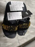 MOSCHINOMoschino/莫斯奇諾  男士字母Logo修飾一字拖鞋 金色 42 曬單實(shí)拍圖