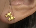 中國黃金（CHINA GOLD）黃金耳釘足金蝴蝶結在逃公主耳飾耳環(huán)女生日七夕禮物送女友老婆 約0.6g 曬單實(shí)拍圖