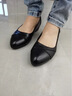 渝鼎福工作鞋新款女士職業(yè)小皮鞋舒適中跟單鞋媽媽鞋上班面試柔軟黑鞋 36碼 曬單實(shí)拍圖