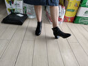 Cupald單鞋女2025春季新款女鞋子粗跟高跟鞋短靴皮鞋馬丁靴馬丁鞋女靴子 黑色/加絨款（標(biāo)準(zhǔn)尺碼） 37 曬單實(shí)拍圖