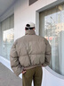 POUM2025新品美式PU皮棉服寬松立領(lǐng)面包服潮牌設(shè)計(jì)感短款棉衣 QYRJ-M6106咖色 尺碼偏大建議拍小一碼 XL 曬單實(shí)拍圖
