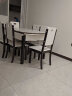 风之意 餐桌 北欧实木餐桌日式可折叠餐桌椅组合现代简约多功能家用饭桌FR-102 黑色（加厚岩板） 一桌六椅 （1.35米） 实拍图