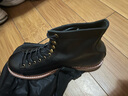 羚步 英倫馬丁靴男高幫皮鞋秋冬新款真皮男靴復古工裝靴子男透氣百搭男士皮靴 黑色 43 曬單實拍圖