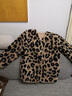 喜雅萌女童秋冬季外套上衣秋冬豹紋開(kāi)衫中大童裝羊羔絨毛毛衣中長(cháng)款秋季 豹紋外套 160cm 曬單實(shí)拍圖