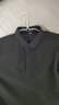 羅蒙含桑蠶絲長(cháng)袖t恤男秋季新款華夫格Polo中青年純色翻領(lǐng)T恤衫 S2T055003深灰 M 170(建議100-120斤) 曬單實(shí)拍圖