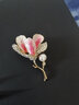 SNQP【官方品質(zhì)】施華洛世鋯玉蘭花氣質(zhì)胸針女高檔輕奢 7655-1優(yōu)雅花朵胸針粉色 曬單實(shí)拍圖