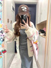 半繪甜美慵懶風(fēng)中長(zhǎng)款長(zhǎng)袖毛衣女秋冬寬松V領(lǐng)彩虹百搭外搭針織衫上衣 條紋 S 8090斤 曬單實(shí)拍圖