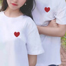 AEMAPE買一送一領(lǐng)證情侶裝夏季短袖韓版ins100男女夏天t恤寬松 小愛心[男白+女白] 均碼 男XL+女M 曬單實拍圖