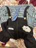 嬉皮狗（hipidog）四腳背帶小狗狗衣服冬季加厚小型幼犬雪納瑞比熊寵物泰迪冬款冬天 格紋牛仔 XS（建議體重1-3斤） 曬單實(shí)拍圖