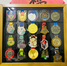 馬拉松獎牌展示架掛墻榮譽(yù)金牌收納框盒相框徽章金牌體育運動(dòng)跑步 淺胡桃木色 20枚4X5橫版 曬單實(shí)拍圖
