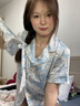 莫代爾冰絲睡衣女夏季薄款開(kāi)衫短袖長(cháng)褲兩件套裝網(wǎng)紅家居服 短袖長(cháng)褲送發(fā)帶 S 【建議80-95斤】 曬單實(shí)拍圖