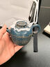 萬仟堂（Edenus）名家茶壺 禹州鈞窯功夫茶具泡茶壺陶瓷手工原礦單壺送禮盒 滄海壺 孔雀藍釉 140ml 曬單實拍圖