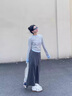 DAVEY MODE假兩件條紋正肩短款長(cháng)袖t恤女春秋秋季感打底衫女2025新款上衣 條紋(版)【zt】【今年/流行/漂亮//獨特 M 105-115斤 曬單實(shí)拍圖