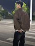 HNBKNL美式潮牌外套男款春秋季大碼寬松翻領(lǐng)棒球服MA1飛行員PU皮衣夾克 2377灰色 （NE01） XL （推薦體重130-150斤） 曬單實(shí)拍圖