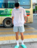 真維斯（Jeanswest）冰絲t恤男短袖夏季冰感運動(dòng)速干衣服青年男士絲光棉寬松大碼半袖  白色（色塊字胸標） XL (180) (不起球不掉色) 曬單實(shí)拍圖