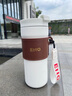 eno高檔咖啡保溫杯陶瓷內膽男女隨行杯316不銹鋼便攜定制刻字水杯子 象牙白 提繩 316內膽禮盒裝 500ml 500ml 曬單實(shí)拍圖