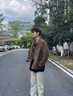 JASONWOOD高端品牌純棉夾克男春秋款工裝中年男士獵裝上衣秋裝外套男大碼 摩卡棕春秋款【現貨速達】 L 【推薦120-140斤】 曬單實(shí)拍圖