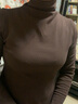 筱嵐高領(lǐng)打底衫女秋冬2025內搭女式長(cháng)袖修身磨毛加厚上衣純色棉堆堆領(lǐng) 咖啡色 XL 曬單實(shí)拍圖