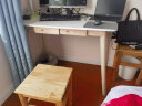 蔓斯菲尔（MSFE） 书桌书柜组合电脑桌台式写字桌家用办公桌子实木腿书桌椅组合 【升级款+单桌】100cm暖白色 实拍图