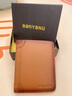 班亞奴男士錢(qián)包短款2025新款真皮駕駛證卡包一體多功能皮夾頭層牛皮錢(qián)夾 棕色-三折款（里外頭層牛皮） 曬單實(shí)拍圖
