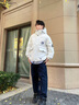 啄木鳥羽絨服男冬季外套男士短款連帽學(xué)生防寒服ins潮牌白鴨絨青年襖子 白色 L (建議115-140斤) 曬單實拍圖