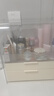 米聆化妝品收納盒防塵大容量桌面梳妝臺口紅護(hù)膚品高級亞克力置物架A 奶白色防塵三層【送口紅盒】 曬單實(shí)拍圖