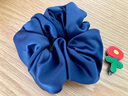 AiChoice簡(jiǎn)約發(fā)圈頭花韓國版發(fā)飾頭繩女大號大腸網(wǎng)紅黑色扎頭花發(fā)繩頭飾 深藍色大號 曬單實(shí)拍圖