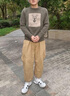 花花公子（PLAYBOY）毛衣男2025春秋新款潮流百搭圓領(lǐng)針織衫男時尚休閑簡約毛線衣男裝 駝色 M 曬單實(shí)拍圖