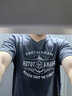 季言美式復(fù)古男短袖t恤圓領(lǐng)短袖純棉船舵印花夏季潮牌體恤半袖上衣潮 鐵灰 2XL 曬單實拍圖