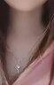 中國黃金黃金項鏈女足金唯美白托帕吊墜七夕情人節禮物送女友生日老婆實(shí)用 【京速達】唯美足金吊墜+K金鏈 曬單實(shí)拍圖