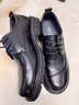 老爺車(chē)（WECKER）秋冬季商務(wù)男鞋純牛皮休閑皮鞋男軟底英倫風(fēng)德比鞋加絨保暖鞋子男 LYC3619M黑色系帶[加絨保暖] 41 曬單實(shí)拍圖