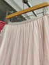 妃奧絨垂感高腰不規則百褶網(wǎng)紗半身裙女設計感中長(cháng)款春夏季小眾紗裙子 杏色 均碼 曬單實(shí)拍圖
