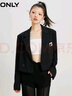 ONLY時尚百搭通勤雙排扣直筒短款西服女|123108003 H1Z 黑色 M (165) 84A 曬單實拍圖