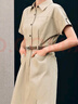 森馬（Semir）連衣裙女氣質通勤工裝裙子夏天女裝2024夏新款純棉休閑polo領短裙 淺卡其50301 M 曬單實拍圖