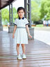 可可鴨（QQ DUCK）童裝女童連衣裙兒童裙子學(xué)院JK裙青少年衣服經(jīng)典校園白色；120 曬單實(shí)拍圖