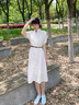 妍莉芬 連衣裙女裝2025新款夏季韓版氣質(zhì)短袖時(shí)尚中長(zhǎng)款裙子女夏天衣服 白色 S(建議80-95斤) 曬單實(shí)拍圖