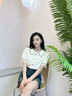 羅蒙（ROMON）法式娃娃領(lǐng)短袖雪紡襯衫女夏季2025新款減齡時(shí)尚洋氣別致蕾絲小衫 杏色 M -95-105斤 曬單實(shí)拍圖
