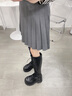 ZHR長(cháng)筒靴女不過(guò)膝粗跟騎士靴女復古綁帶顯瘦女靴 CQ10H 黑色 37 曬單實(shí)拍圖